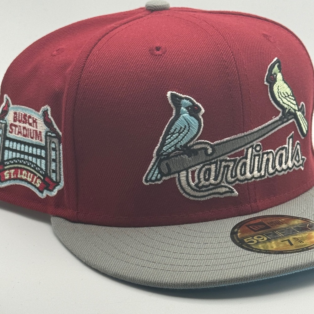 New Era 59FIFTY St Louis Cardinals Brick House Fitted Hat 7 5/8 Red Grey Blue